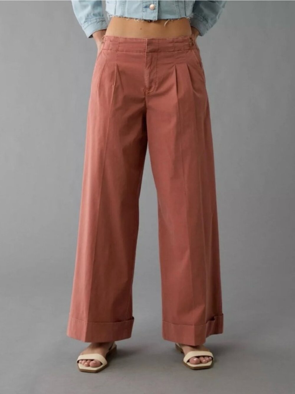 AMERICAN EAGLE Women's NEW Wide Leg Poplin Trouser/Pants | Size 8R